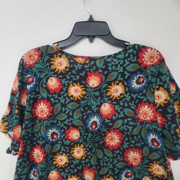 LulaRoe Women's Short Sleeve Knit Pullover Top Multi Colore Floral Size 3X - Picture 5 of 6
